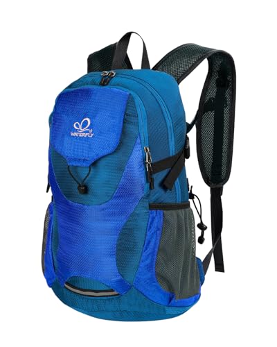 WATERFLY Lightweight Packable Hiking Backpack, 30L Day Pack - color: Deep Blue