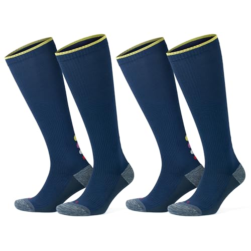 GoWith 20-30 mmHg Unisex Knee High Compression Rayon Bamboo Socks, 2 Pairs - color: Dark Blue - 2 Pairs, size: Medium