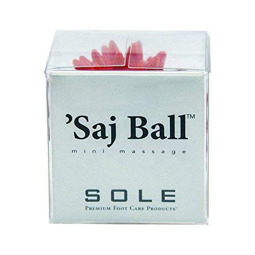 SOLE Premium Foot Care Products Saj Ball - Stocking Stuffer, Spiky Hand & Foot Mini Massager for Focus, Travel, Instant Relaxation - Gift Box, Red - color: Red