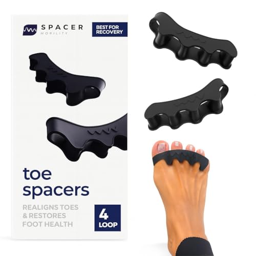 The Toe Spacer from Spacer Mobility, Recovery from the Ground Up, Correct Bunions, Plantar Fasciitis, & Correct Toes | Unisex Therapeutic Toe Spacer - Relieve Foot Pain and Tension | 4-Loop (4-Loop) - size: 4-Loop