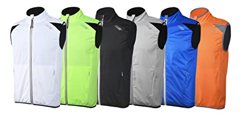 bpbtti Men's Cycling Running Vest Sleeveless Windbreakers With Two side Pockets(2.0) - Windproof, Breathable and Reflective - color: Grey, size: Large