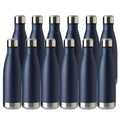 MEWAY 17oz Sport Water Bottle 12 Pack Vacuum Insulated Stainless Steel Leak-Proof Double Wall Cola Shape Water Bottle,Keep Drinks Hot & Cold (Navy,12 Pack) - color: Navy