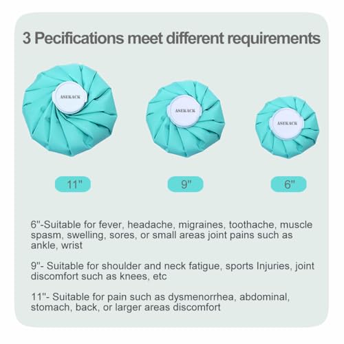 Ice Bags for Injuries, Thickened Ice Packs for Injuries Reusable, Hot & Cold Therapy for Pain Relief, Sports Injuries, No-Leak Cold Packs 9" - size: Single (9")
