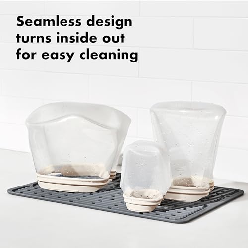 OXO Good Grips Silicone Reusable Bag - Stand-Up Snack (12 oz), Oat - color: Oat, size: Stand -Up Snack (12 oz)