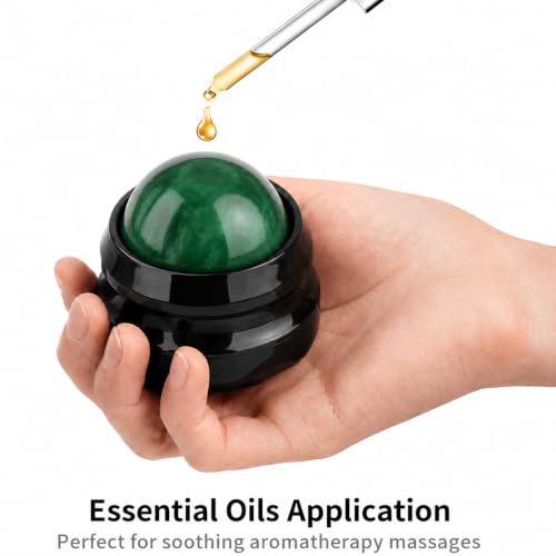Manual Massage Roller Ball - Massager and Therapy Tool for Sore Muscles, Shoulders, Arms, Neck, Back, Feet, Body, Deep Tissue, Stiffness, Joint Pain, Stress Relief - color: Green