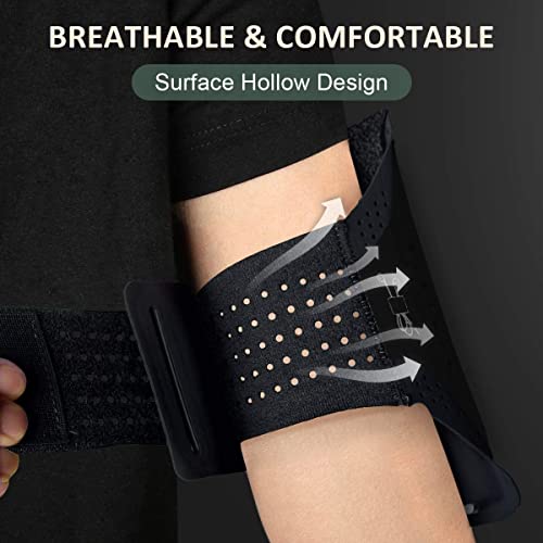 Sweatproof Cell Phone Armband for Running, Adjustable Phone Holder Fit Up to 6.5'' Phone for iPhone 16 15 14 13 12 11 Pro Max XR SE 8 Plus S22 S23 S24-Black - color: Black