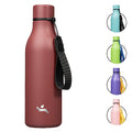 Konokyo 18 oz Insulated Stainless Steel Metal Water Bottle with Strap - color: Brick Red, size: 18 Ounces