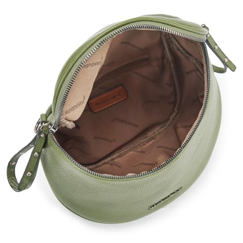 Montana West Crossbody Bag for Women, Vegan Leather Bum Bag with Coin Purse - color: Olive Green