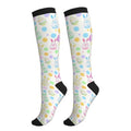 Compression Socks Knee High Support Socks Women Circulation Stockings for Athletic Running Cycling Flying - color: Easter