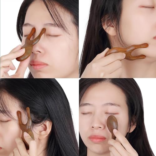 OULIGET Natural Wooden Nose Guasha Massage Tools Anti-Static, Eyes Facial Wood Gua Sha Tool,face Manual Massager Tool, Multifunctional Handheld Meridians Acupoint Massage Tool,1 Pieces. - style: Nose Guasha