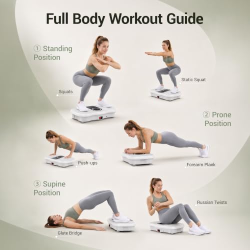 Vibration Plate Exercise Machine 350lbs Capacity Full Body Shaker - color: Pure white