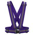 AYKRM 9 color High Visibility Reflective Vest Running Gear High Vis Adjustable Safety Vest - color: Purple