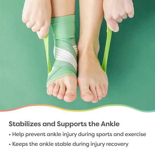 ZenToes Ankle Support Brace, Adjustable Stabilizer Wrap (Wide) - color: Green, size: Wide Width
