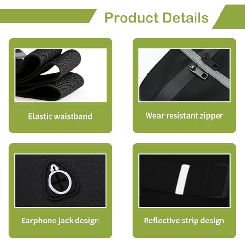 SooGree Running Belt Fanny Pack for Women Men Waterproof Waist Pack Runners Bag Slim Money Belt Phone Holder for Sports Hiking Traveling Adjustable Strap Workout Pouch Lightweight Walking Jogging - color: Green, size: 1192
