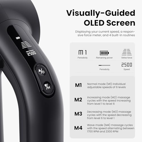 BOB AND BRAD D6 Pro Max+ Massage Gun with Heat and Cold, Powerful Deep Tissue Percussion Massager with 16mm Amplitude, Professional Muscle Massager Gun for Athletes, Quiet Electric Handheld Massager - color: Ice Black