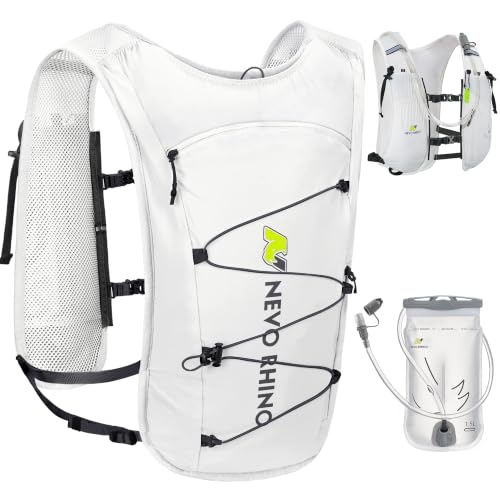 N NEVO RHINO 5.5L Running Vest, Hydration Vest with 1.5L Water Bladder - color: white