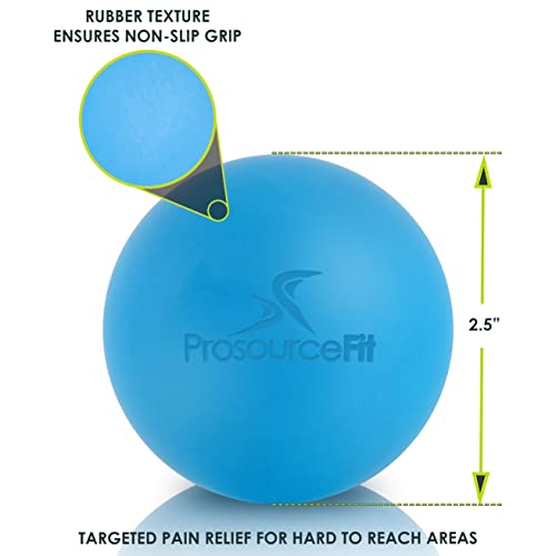 ProsourceFit Lacrosse Massage Ball for Self-Myosfascial Release, Deep Tissue Massage, Muscle Mobility, Post-Workout Recovery