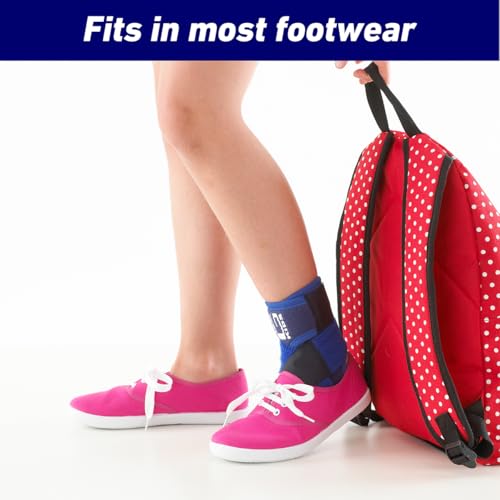 Neo-G Ankle Brace for Kids - Support for Juvenile Arthritis, Joint Pain, Ankle Injuries from Gymnastics, Basketball, Volleyball - Adjustable Compression - Class 1 Medical Device - One Size – Blue