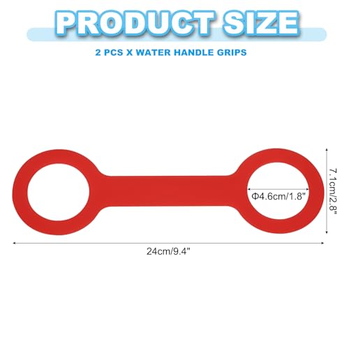 PATIKIL Water Bottle Carrier Grip, Portable Soft Silicone Non-Slip Water Handle Grip Water Bottle Holder Strap - color: Red