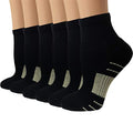 Sooverki Copper Compression Socks Women and Men 6 Pairs - Circulation Arch Support Plantar Fasciitis Running Ankle Socks - color: A4 - 6 Black, size: XX-Large
