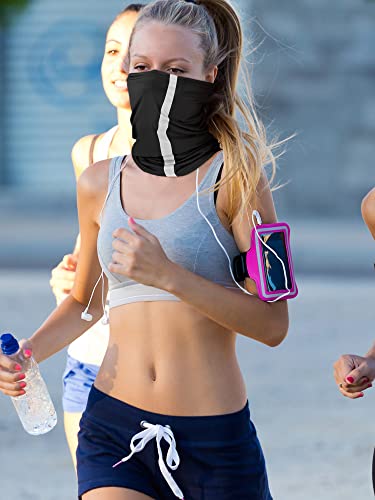 SATINIOR 8 Pack Reflective Neck Gaiters UV Protection Cooling Face Masks - color: Solid Colors