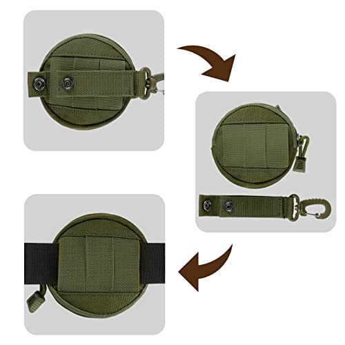 FRTKK 2 Pack Tactical Compact EDC Pouches Military Molle Utility Pouch Accessories Organizer Pouch Coin Purse Keychain Pocket Credit Card Holder Waist Pack - color: Army green