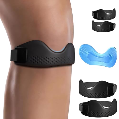 Silicone Knee Brace for Women & Men 2 Pack — Relieve Knee Pain & Provide Protection During Exercise, Patellar Tendon Support Strap, Patella Band for Offers Relief from Meniscus Tear and Knee Pain