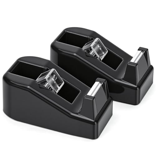 OWLKELA 2 Pcs Desktop Tape Dispenser, Black - color: Black, size: 2 Pcs