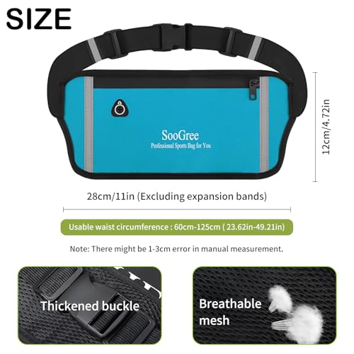 SooGree Running Belt Fanny Pack Running Waist Pack for Women Men Crossbody Bags Slim Reflective Runner Pouch Belt Cell Phone Holder Sport Waist Pack Adjustable Strap Gym Marathon - color: Blue, size: 1190