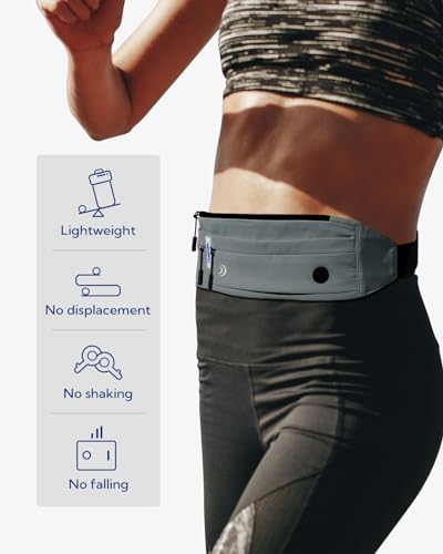 WATERFLY Running Belt Fanny Pack:Phone Holder Belt for Men Women - color: Dark Grey