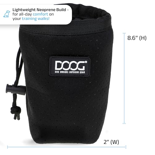 DOOG Treat & Training Pouch - Black | Clip-On Pouch for Dog Walks & Training - color: Black, size: Small