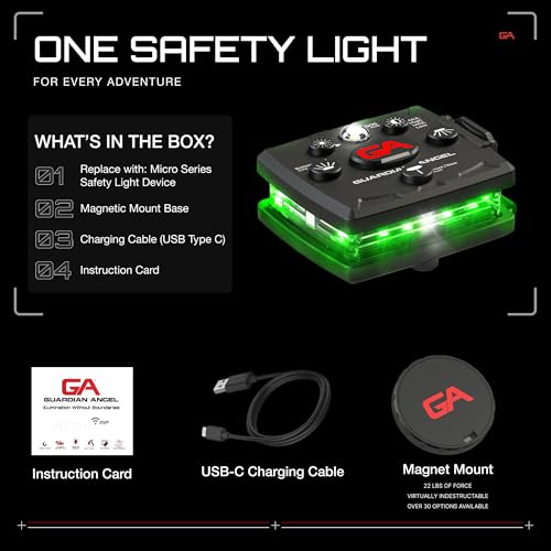 Guardian Angel Micro Safety Light - Green Front & Green Rear - color: Green/Green
