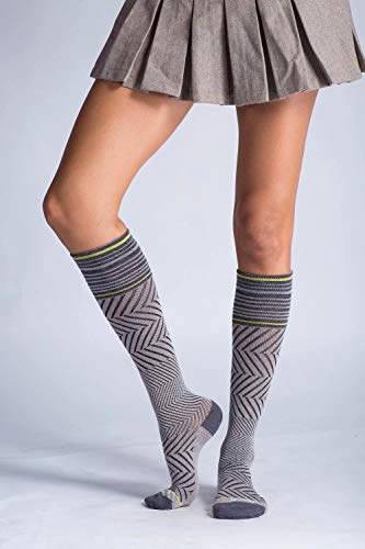 ja vie 76% Merino Wool Graduated Compression Socks for Women & Men (15-20mmHg) - color: Heather Grey, size: Large