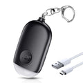 Personal Safety Alarm - Rechargeable - Strobe LED Flashlight - SOS Emergency Loud Alarm - Self-Defense Keychain - for Women, Students, Kids, and Seniors (Black) - color: Black