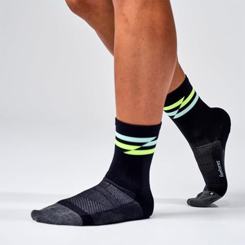 Feetures Elite Light Cushion Mini Crew Sock - color: Night Track (1 Pair), size: Small