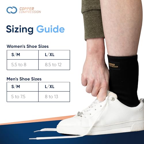Copper Compression Achilles Support Sock – Silicone Gel Support for Tendonitis, Injury Recovery & Pain Relief – Lightweight, Breathable Compression for Swelling & Circulation – Wear Day & Night – S/M - size: Small/Medium