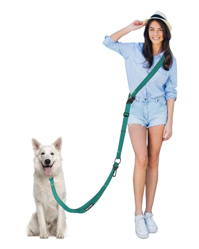 Hands Free Dog Leash, Multifunctional Crossbody Dog Leash - color: Green, size: Large-5.9-9.5ft