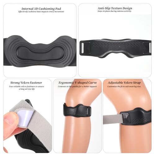 2 Pack Patella Band Support Silicone Patellar Tendon Support Strap