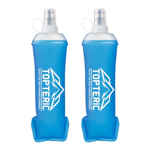 Collapsible Soft Flask Water Bottle, TPU Soft Folding Flexible Water Bottles for Hydration Pack/Running Vest, BPA/PVC Free, Ideal for Running Hiking Cycling Climbing (500ml-2 Pack) - style: 500ml-2 Pack