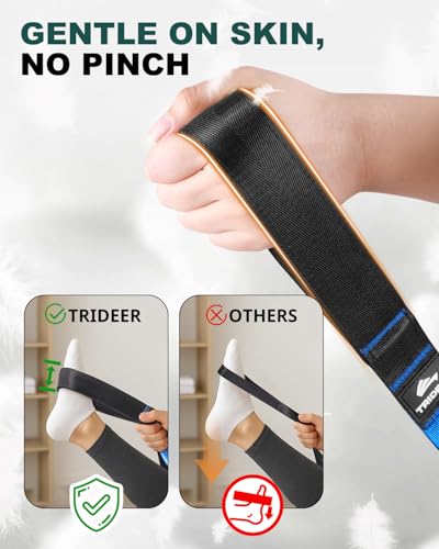 Trideer Stretching Strap with Loops, Yoga Strap, Stretch Bands for Exercise - color: Blue/75"x1"
