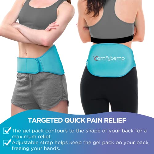 Comfytemp Back Ice Pack for Lower Back Pain Relief Product, Reusable Gel - color: Light Blue, size: Standard