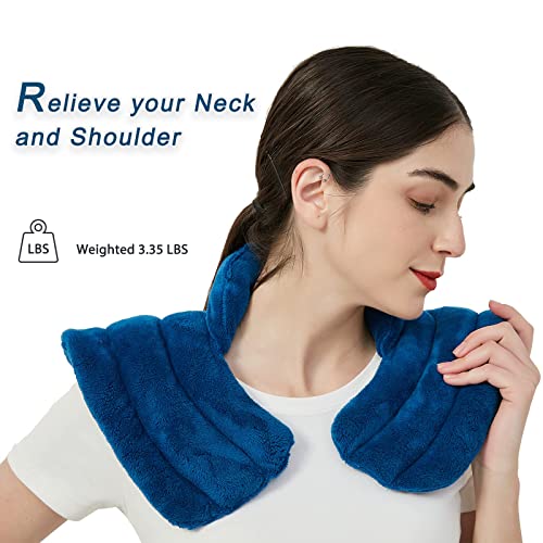 Microwavable Heat Pad for Neck and Shoulders, Warm Compress Wrap, Blue - color: Heat Pad06 -Blue