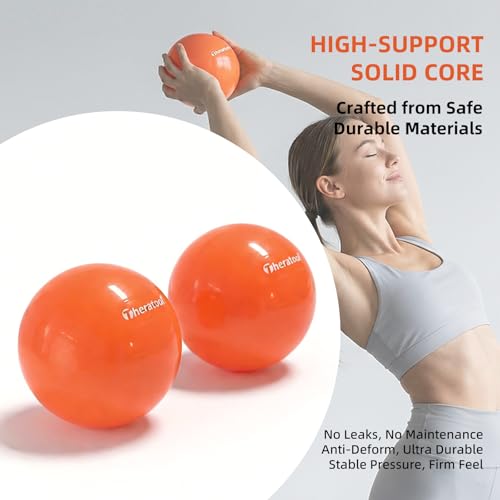 4 Inch Pilates Ball, Small Exercise Therapy Ball for Pelvic Floor Training, Myofascial Release & Core Strength, Premium PVC Massage Ball for Yoga, Stretch, Posture Correction, Fascia