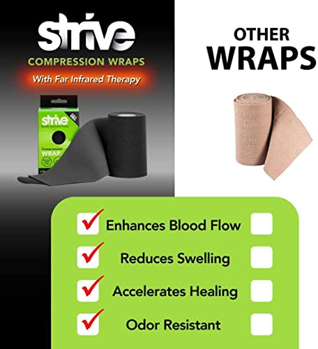 Strive Infrared Compression Therapy Wrap, 2.5" x 60", Adjustable, Black - color: Black, size: 2.5"x 60" Wrap