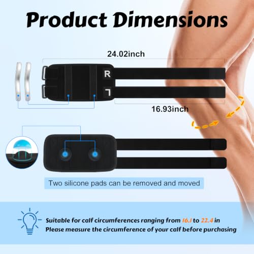 Sciatica Pain Relief Devices, Adjustable Calf Support Sciatic Nerve Brace with 2 Pressure Pad Targeted Compression for Sciatic Nerve Relief, Unisex Sciatic Nerve Brace for Men Women