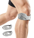 2 Pcs Silicone Patellar Tendon Support Strap, Knee Brace for Knee Pain Relief, Patella Band for Basketball, Jumpers Knee, Tendonitis, Running (Gray) - color: Gray