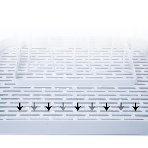 Countertop Drying Rack for Insulated Water Bottles, Glasses, Sports Bottles, Baby Bottles, and More - Drainage Tray for Easy Cleaning and Drying - Practical and Stylish