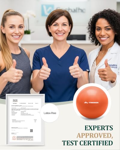 Trideer 9 Inch Pilates Ball with Inflation Straw, Small Exercise Yoga Ball - color: Orange