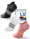 Juclise Women's No Show Compression Running Socks, 3 Pairs - color: Classic Black+glacier White+dusty Pink, size: Small