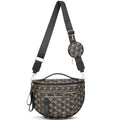 Makes Checkered Crossbody Bag Bum Bag for Women with Pouch - color: Black P